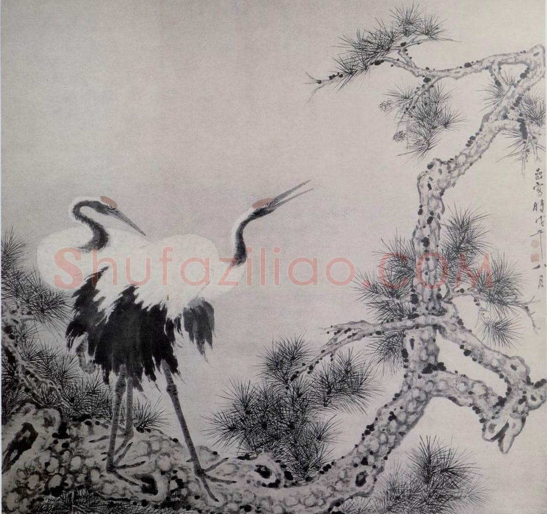 清 华喦 《松鹤图》 书画作品