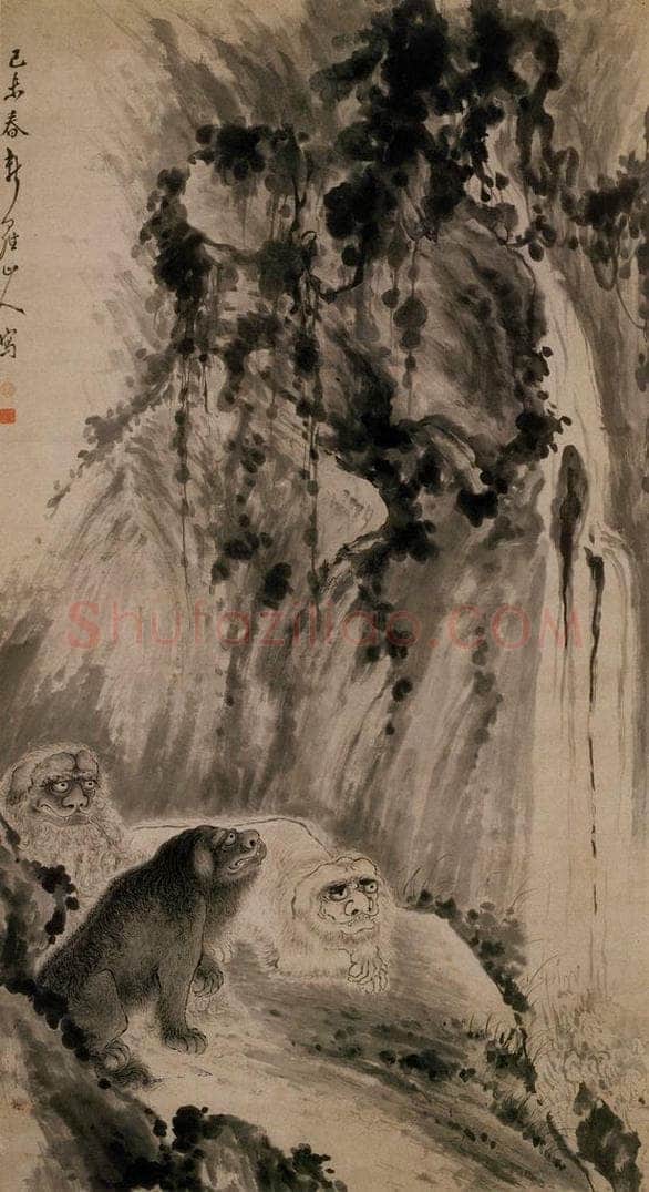 清 华喦 《三狮图》 书画作品