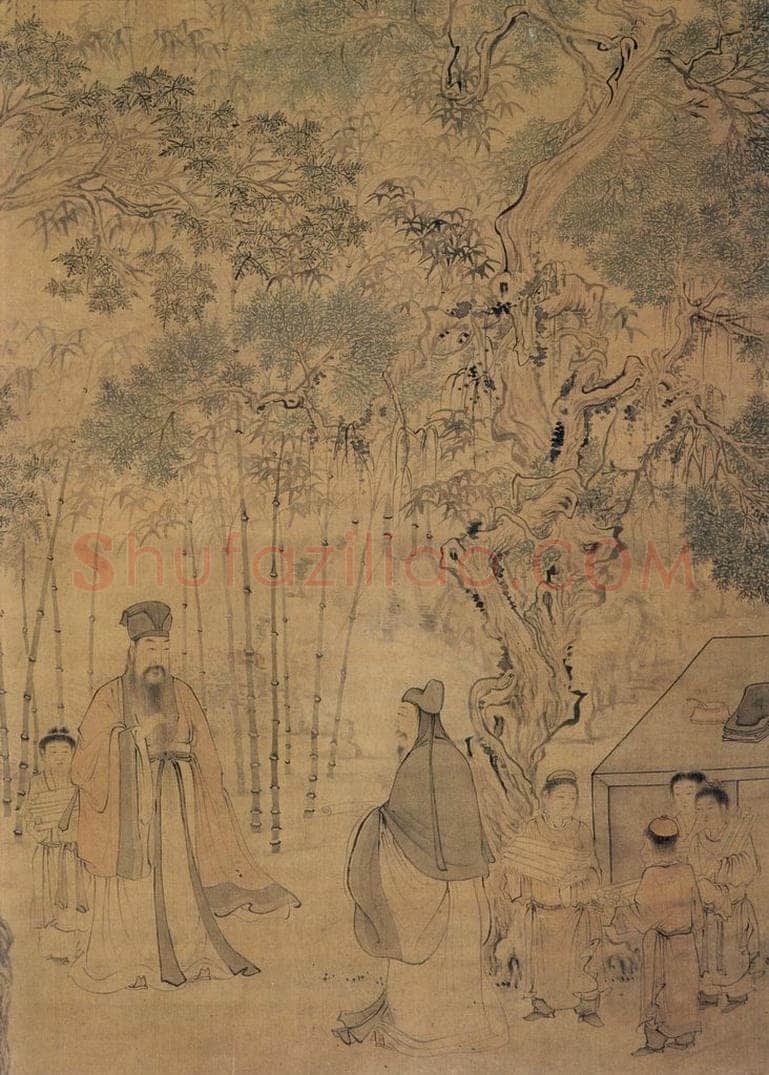 清 华喦 《苏米对书图》 书画作品