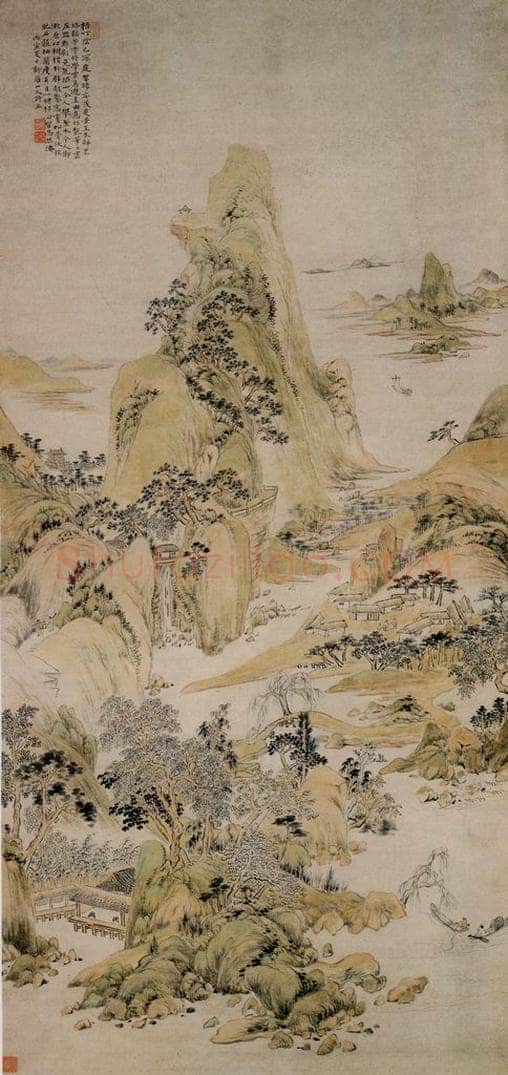 清 华喦 《柳岸松风图》 书画作品