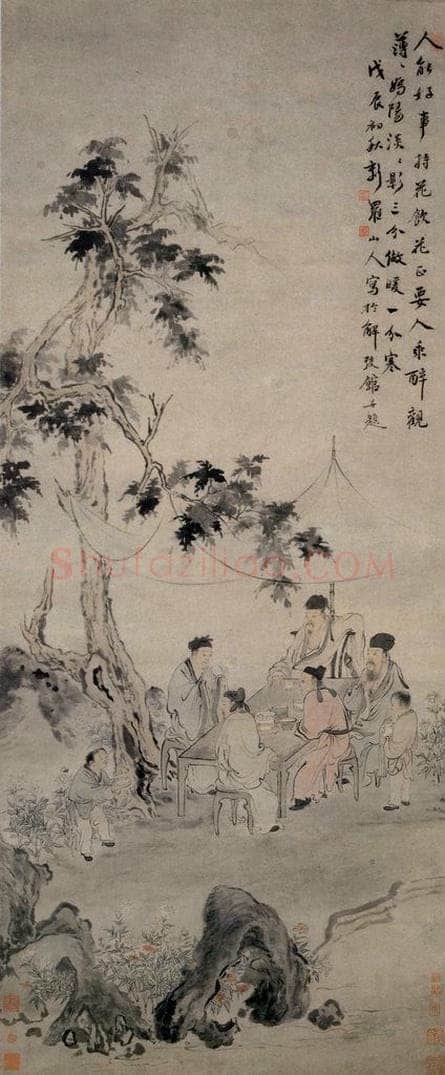 清 华喦 《春宴图》 书画作品