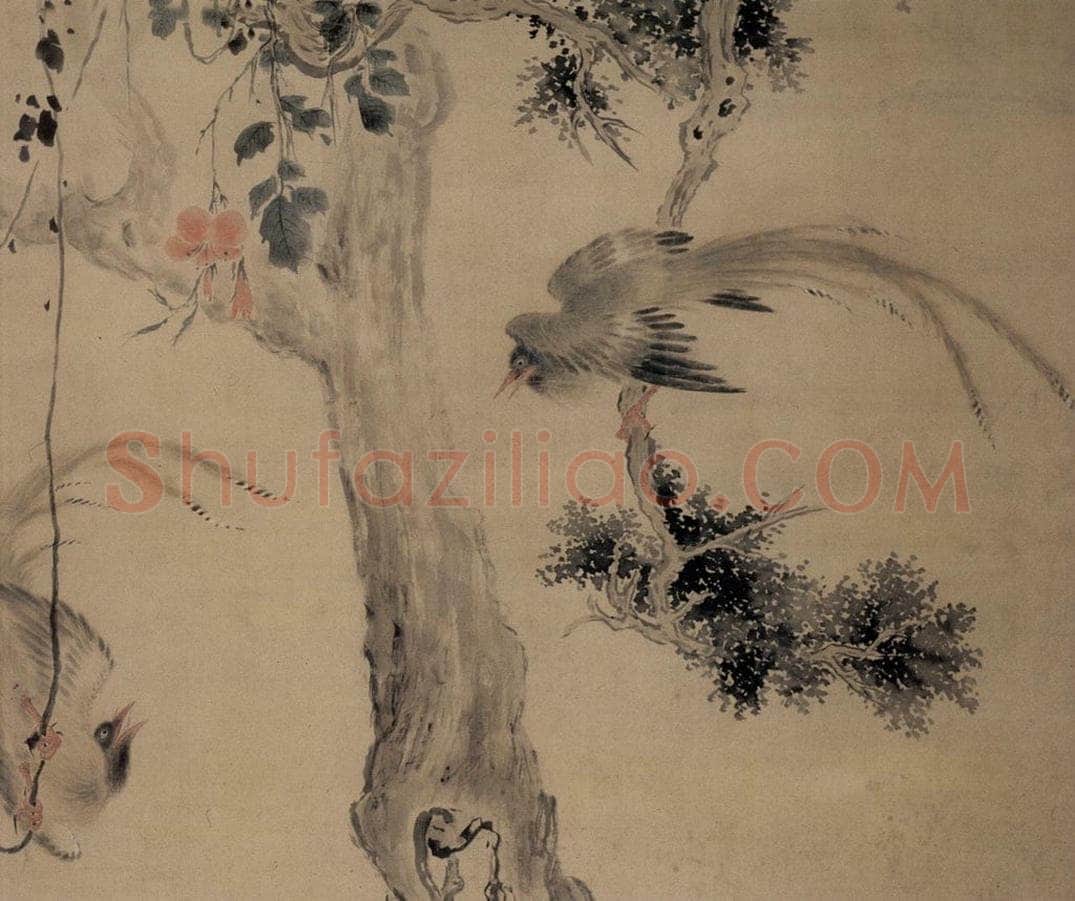 清 华喦 《 翠雨和鸣图》 书画作品