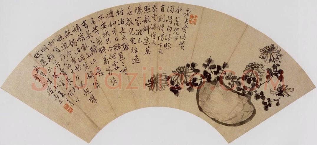 1751年 边寿民 《盆菊图》 书画作品