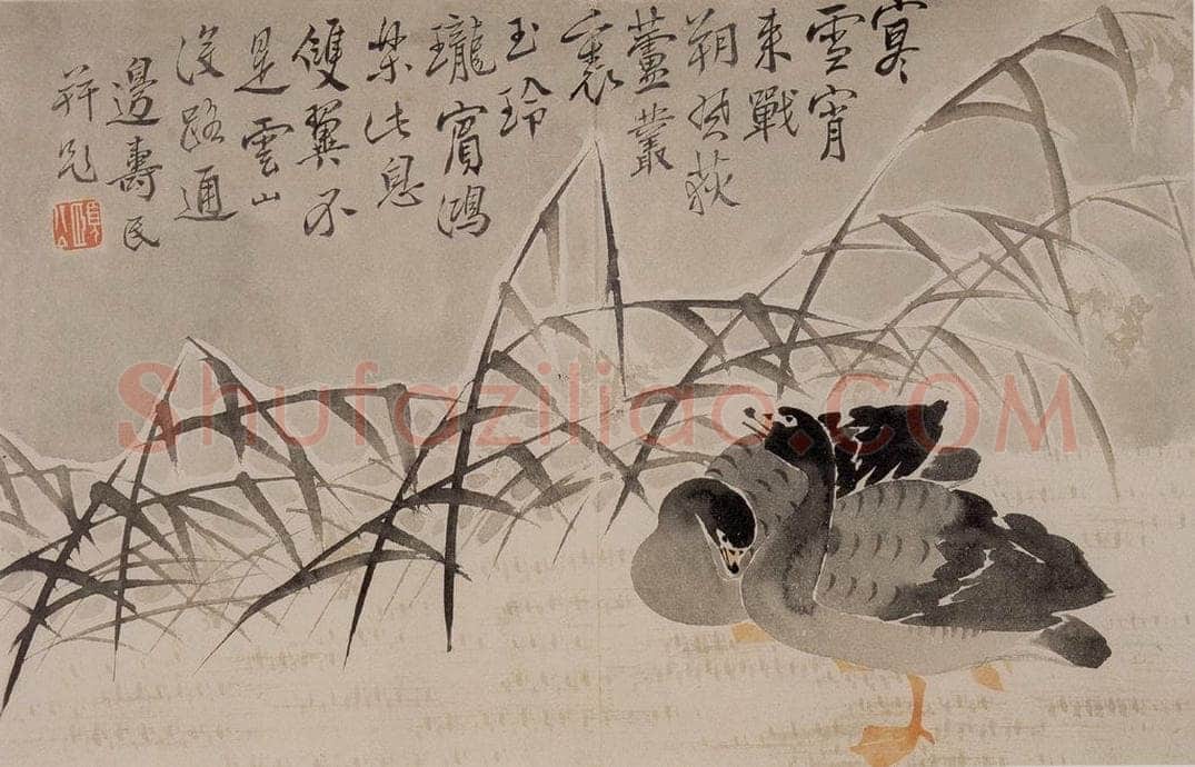 1751年 边寿民 《花卉芦雁册》 书画作品