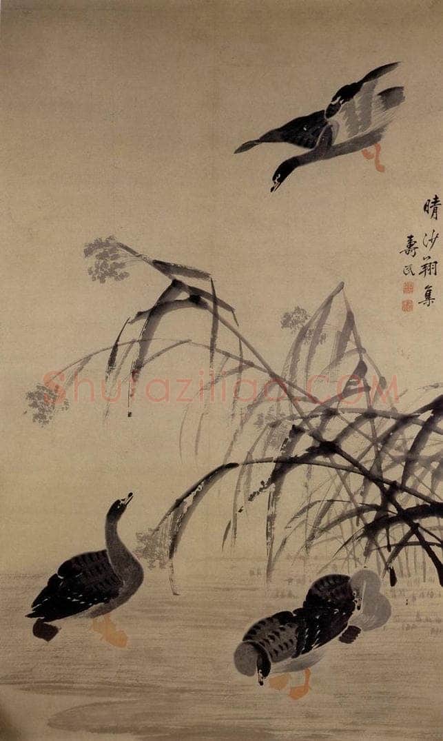  边寿民 《晴沙翔集图》 书画作品
