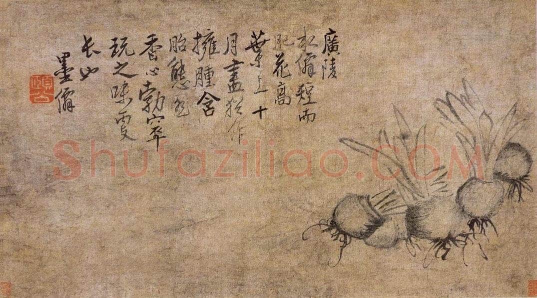 边寿民 《广陵水仙图》 书画作品