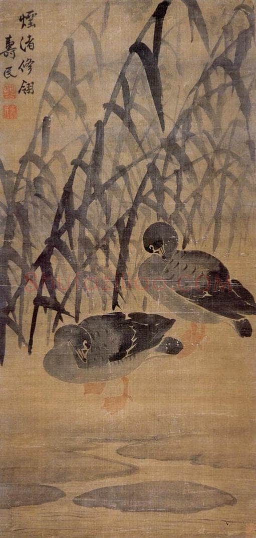  边寿民 《芦雁图条屏》之一 书画作品