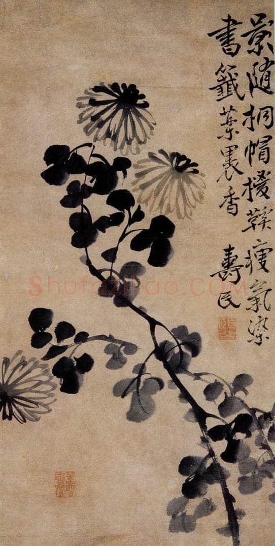  边寿民 《菊花图》 书画作品
