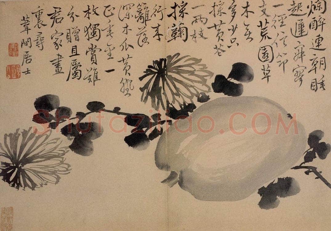 1735年 边寿民 《花果册》 书画作品