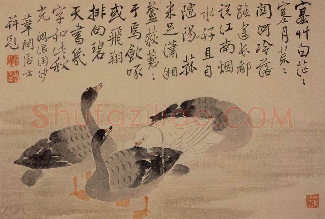1739年 边寿民 《芦雁花卉册》 书画作品