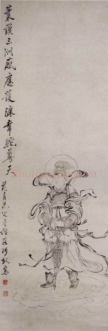清 罗聘 《韦驮尊天像》 书画作品