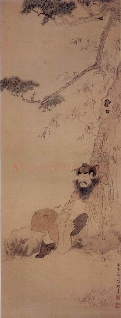 清 罗聘 《醉钟馗图》 书画作品