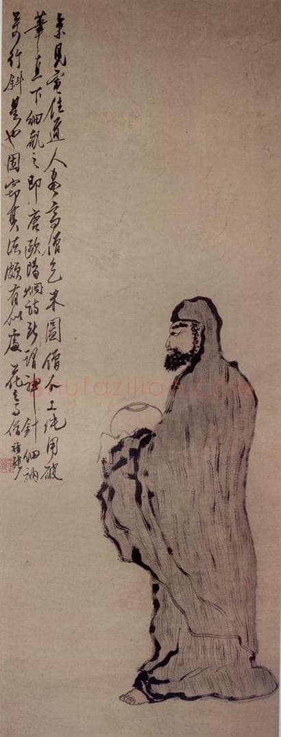 清 罗聘 《高僧乞米图》 书画作品