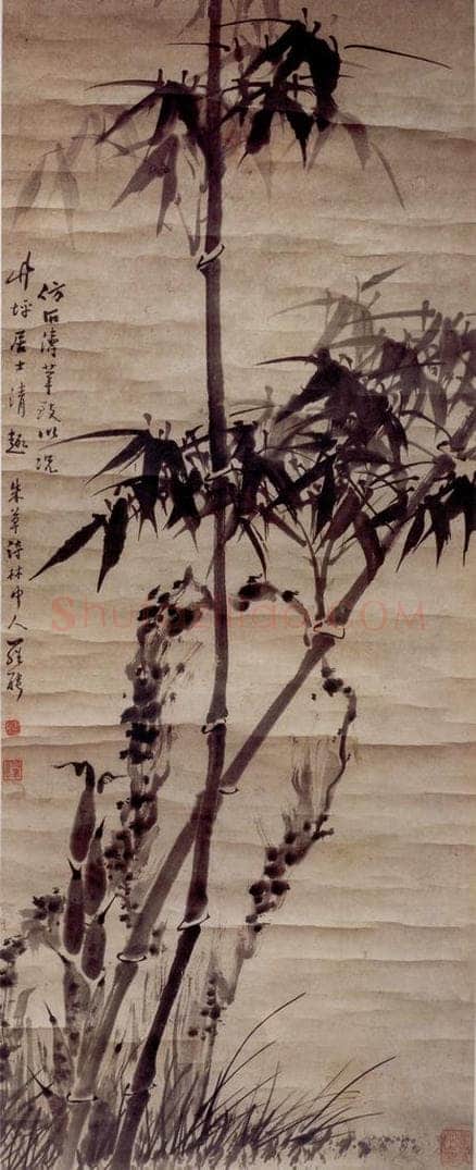 清 罗聘 《仿石涛竹石图》 书画作品