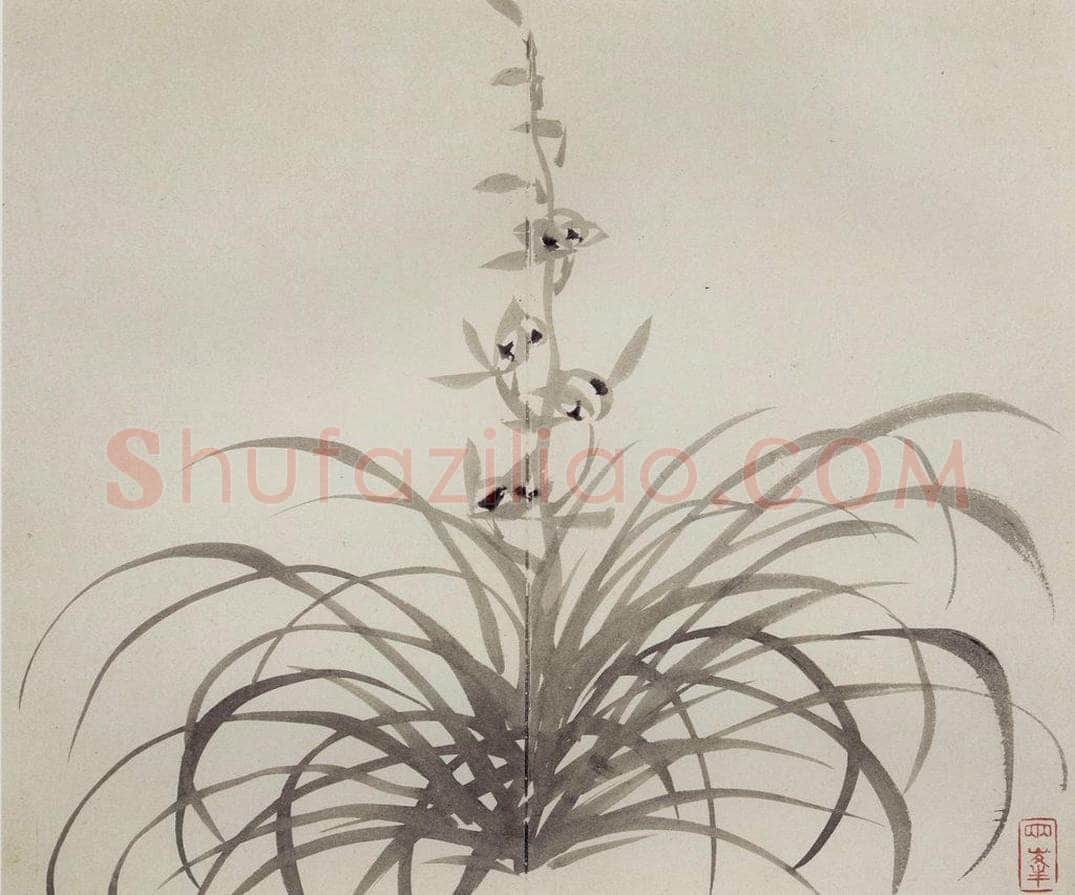 清 罗聘 《兰竹石图册》 书画作品