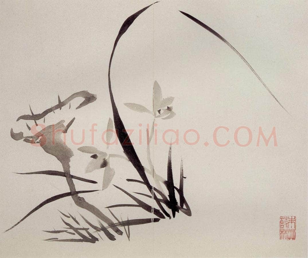 清 罗聘 《兰竹石图册》 书画作品