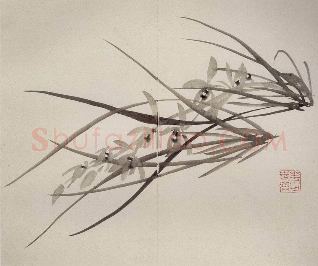 清 罗聘 《兰竹石图册》 书画作品