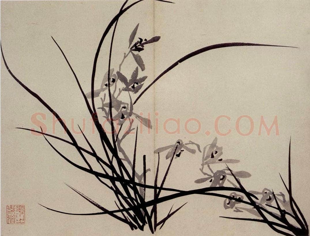 清 罗聘 《兰花册》 书画作品
