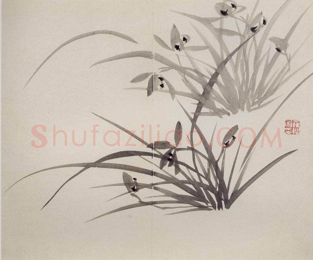 清 罗聘 《兰竹石图册》 书画作品