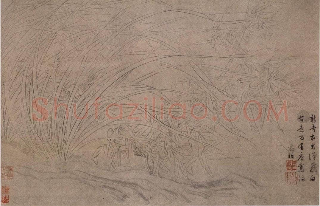 1536年 文征明 《兰竹石图》 书画作品