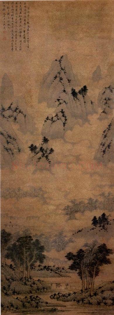 1488年 沈周 《春云叠嶂图》 书画作品
