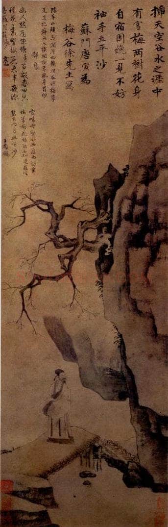 约正德初年30余岁 唐寅 《观梅图》 书画作品