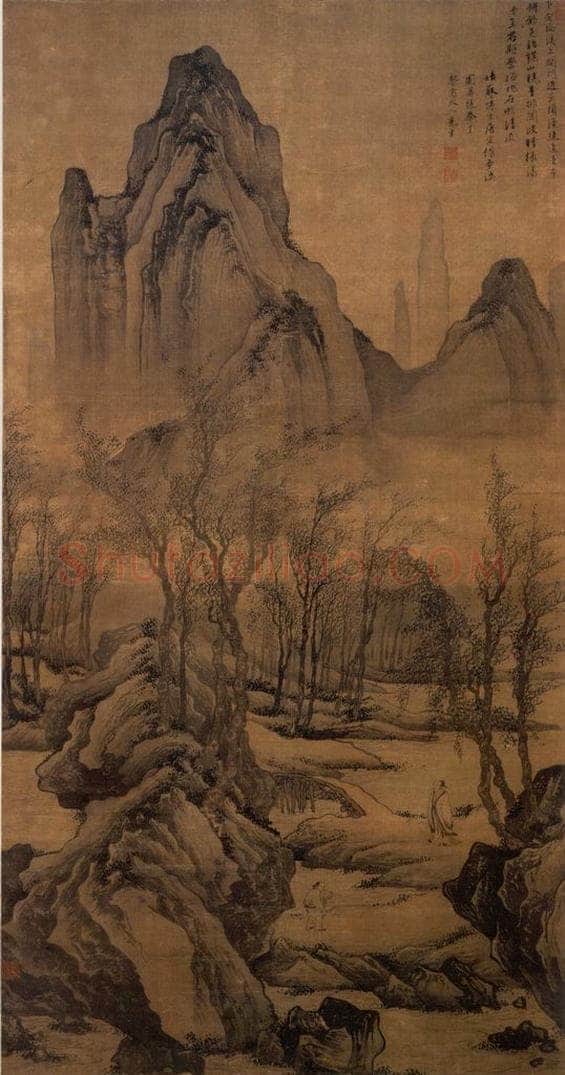 不明 唐寅 《步溪图》 书画作品