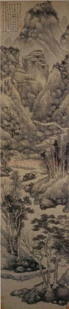 1473年 沈周 《仿董巨山水图》 书画作品