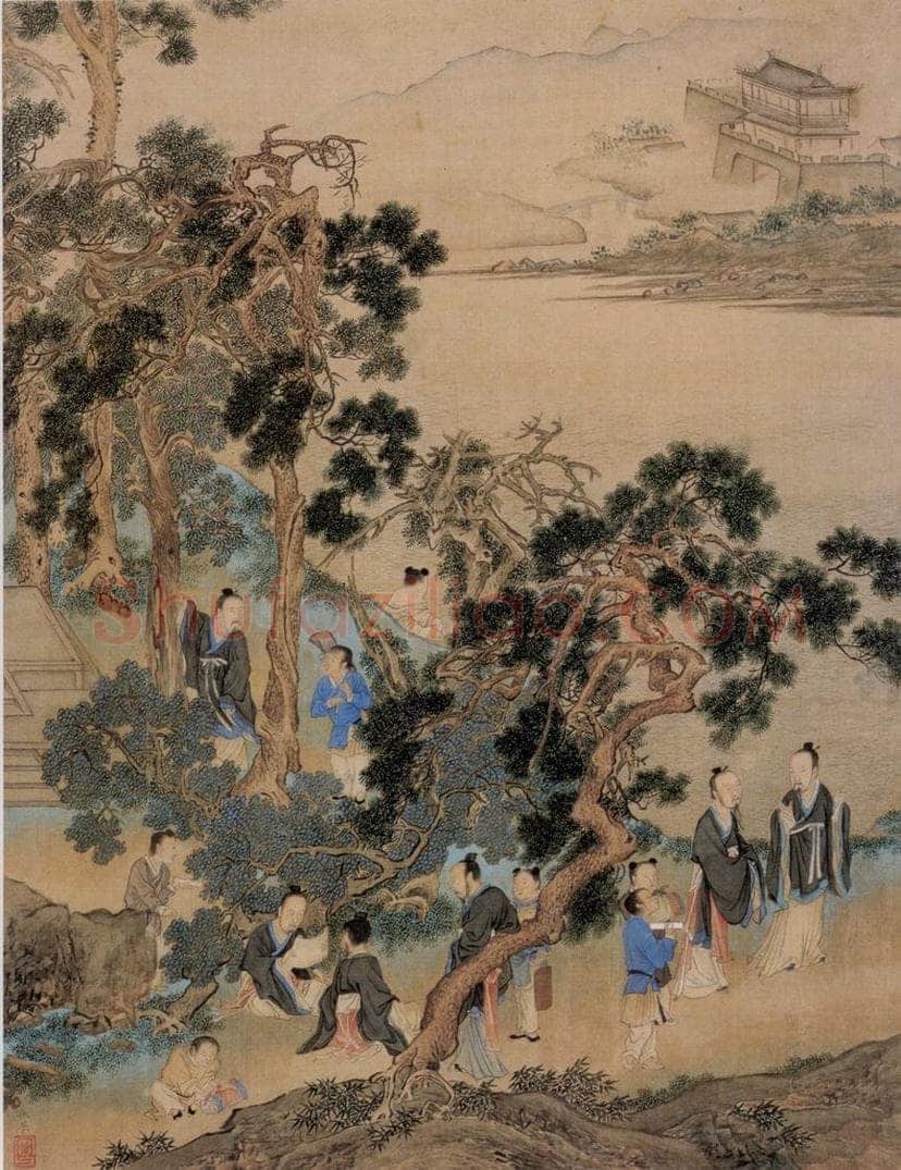 不明 仇英 《人物故事图》 书画作品
