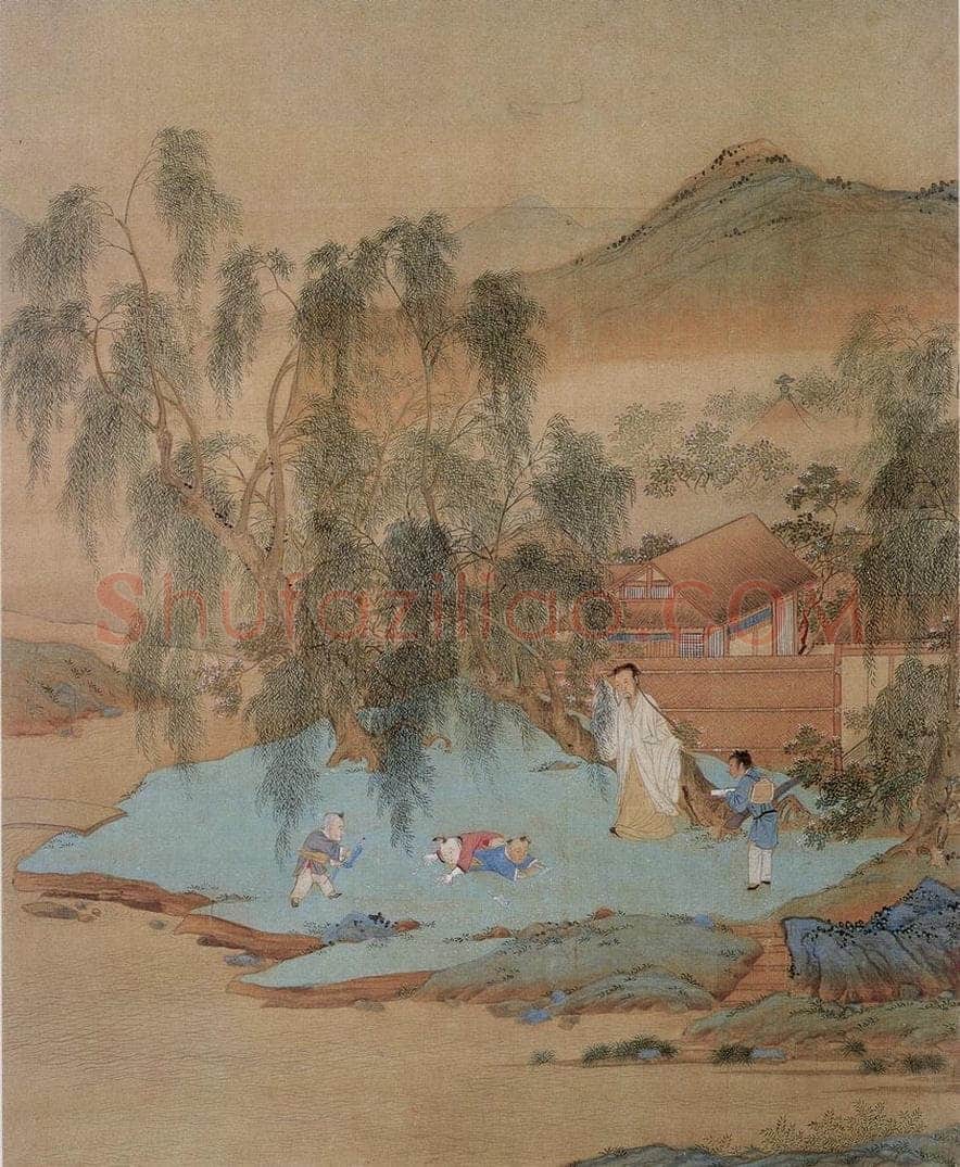 不明 仇英 《人物故事图》 书画作品