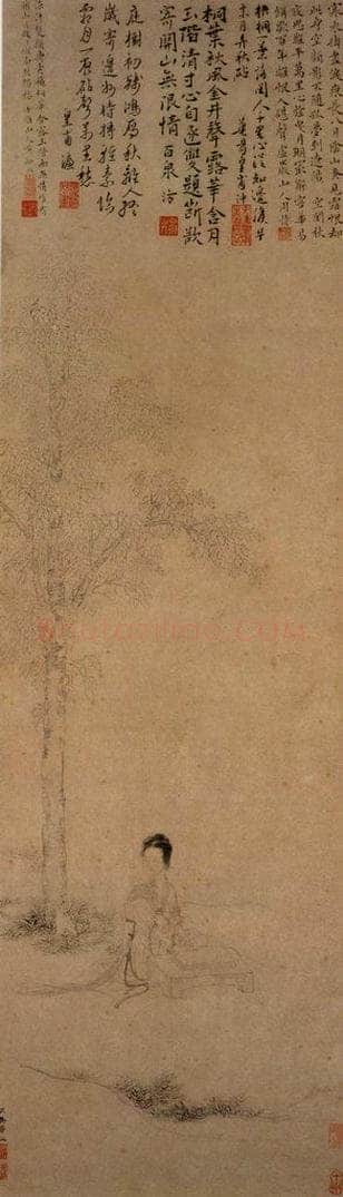 不明 仇英 《捣衣图》 书画作品