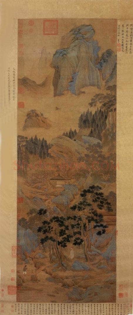 不明 仇英 《桃村草堂图》 书画作品
