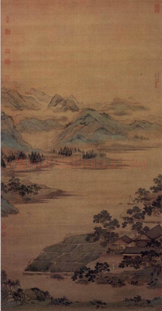 不明 仇英 《莲溪渔隐图》 书画作品