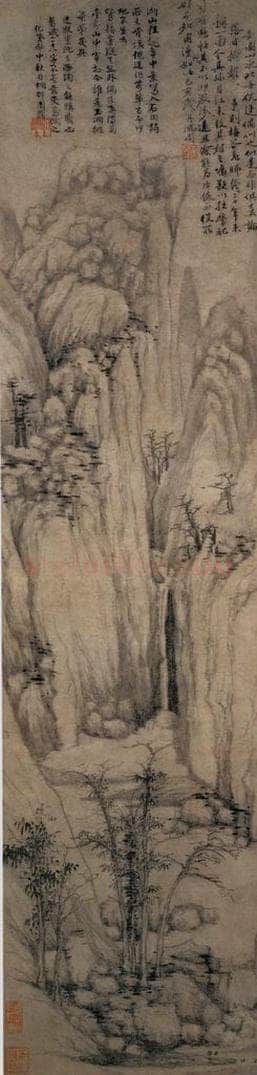 1479年 沈周 《仿云林山水图》 书画作品