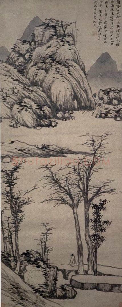 1484年 沈周 《溪山秋色图》 书画作品