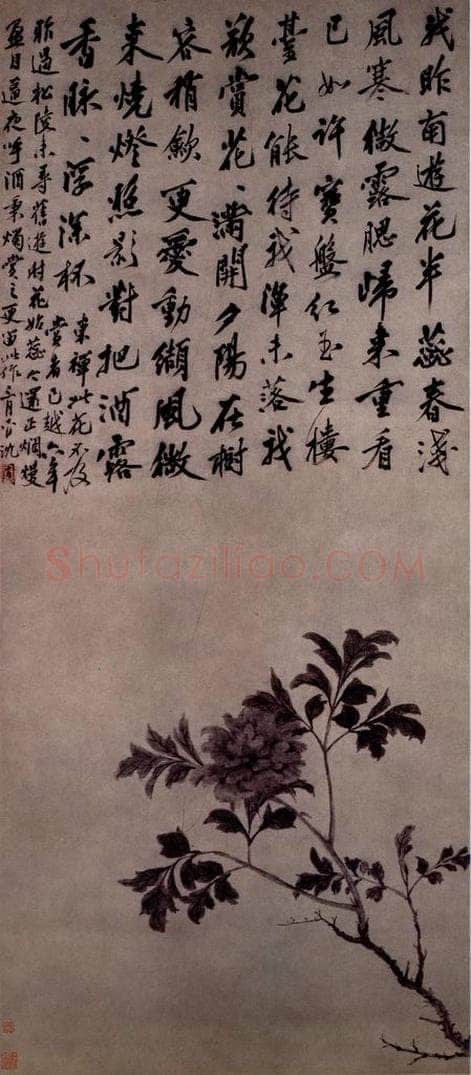 不明 沈周 《牡丹图》 书画作品