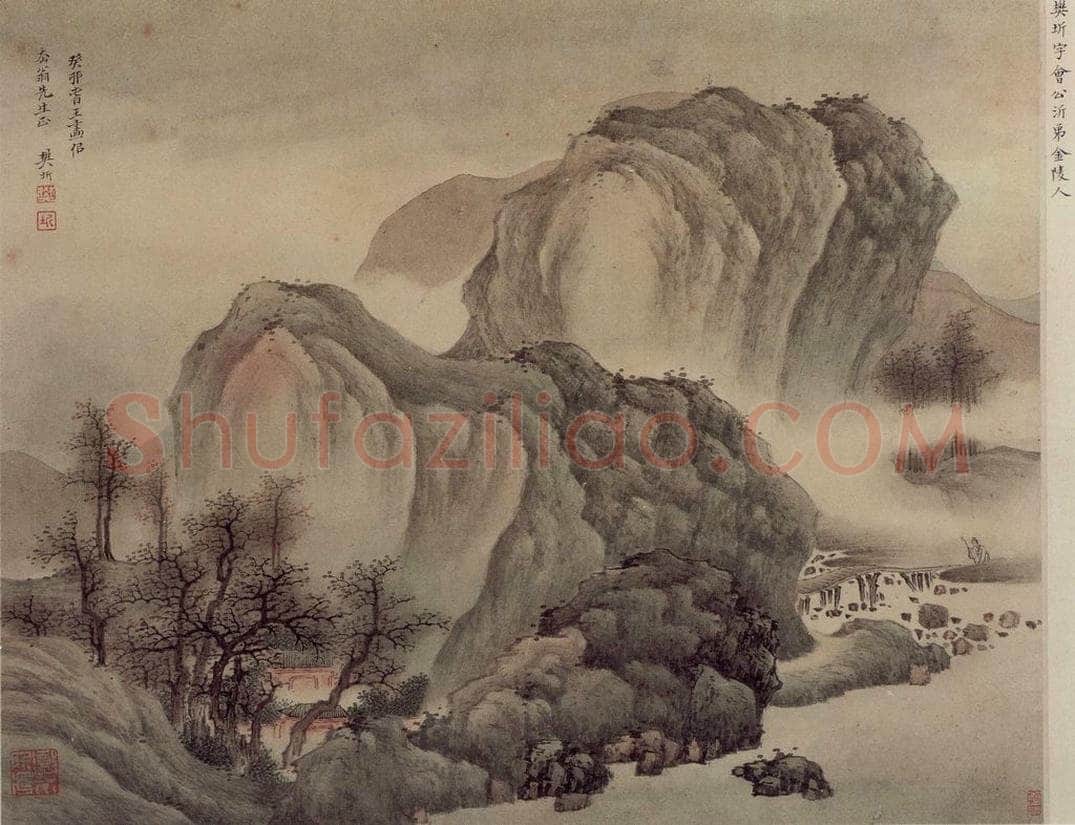 明末清初 樊圻 《山水》 书画作品