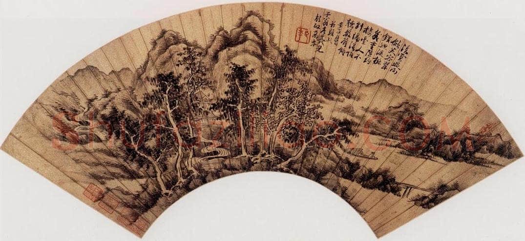 1672 高岑 《金陵八家扇面》 书画作品