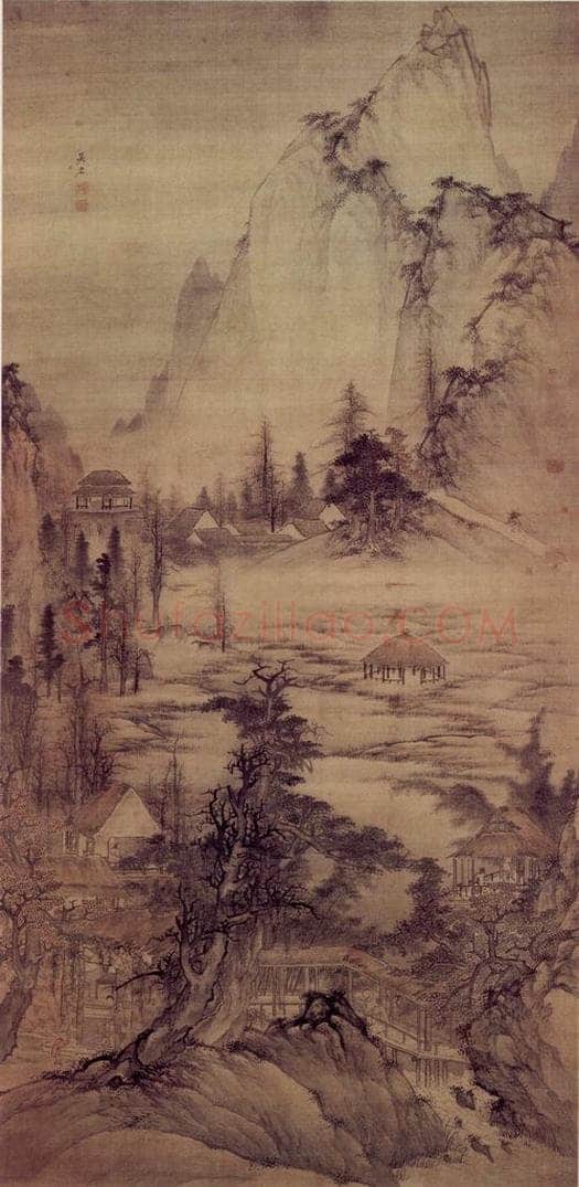 明末清初 吴宏 《负郭村居图》 书画作品