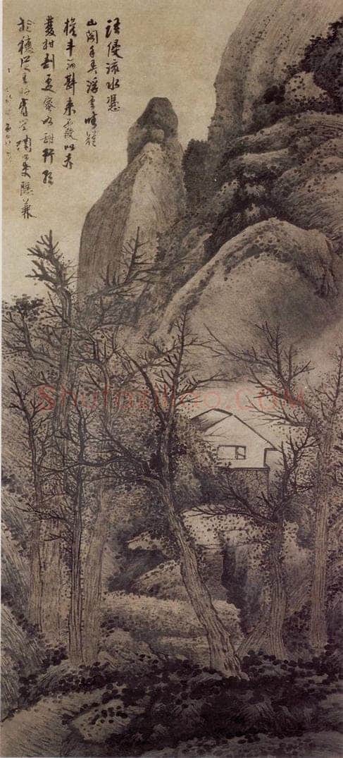 明末 龚贤 《山阁浮云图》 书画作品
