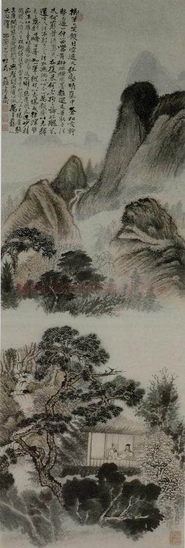 清 原济 《狂壑晴岚图轴》 书画作品