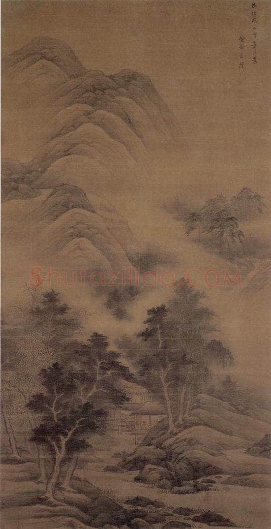 清 章声 《水阁客话图轴》 书画作品