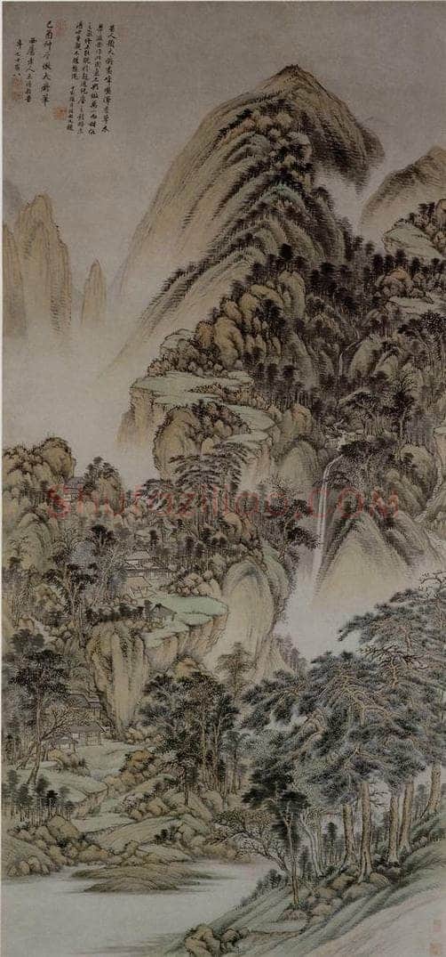 清 王时敏 《仿大痴山水图轴》 书画作品