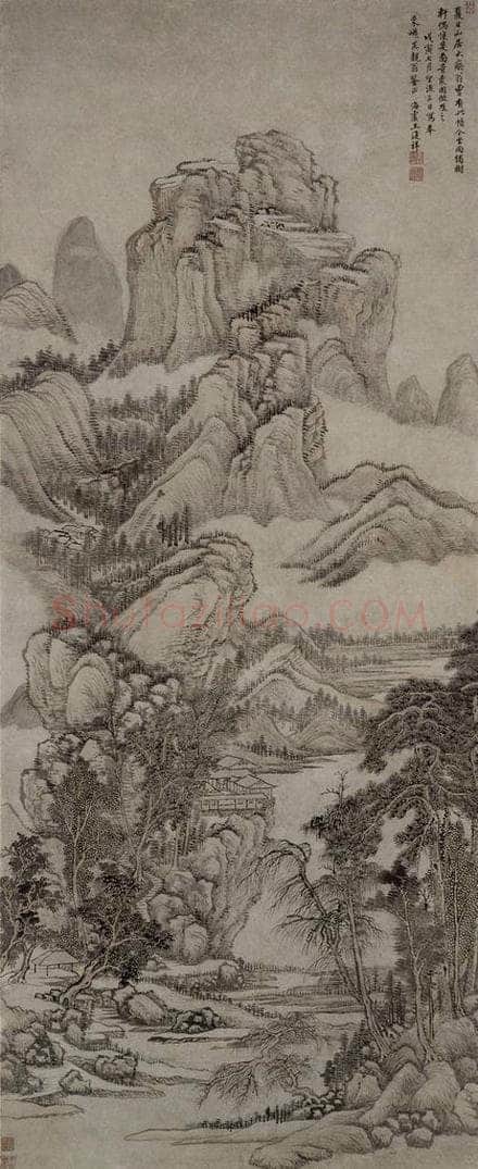 清 王复祥 《夏日山居图轴》 书画作品