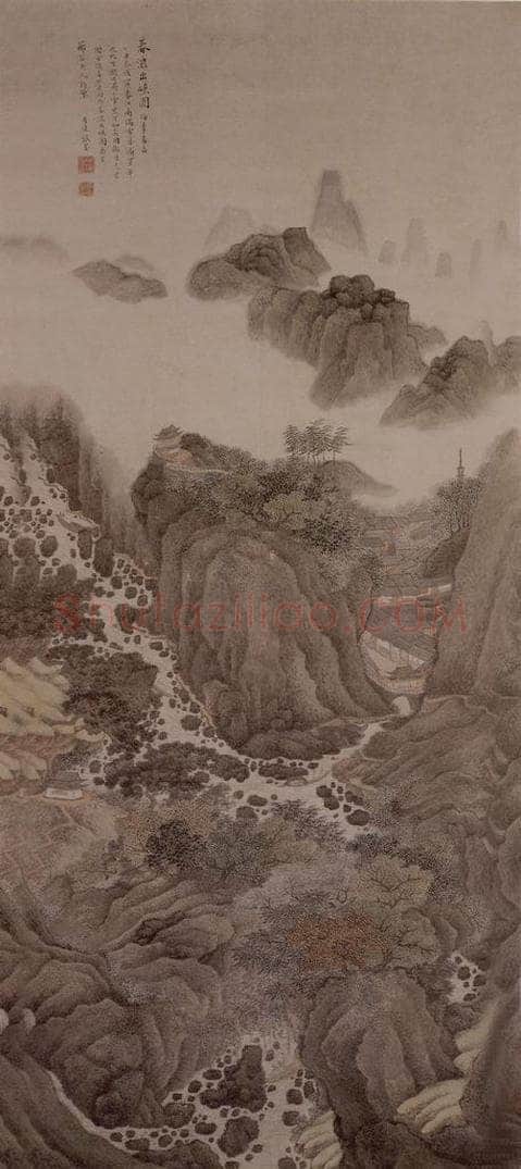清 张崟 《春流出峡图轴》 书画作品