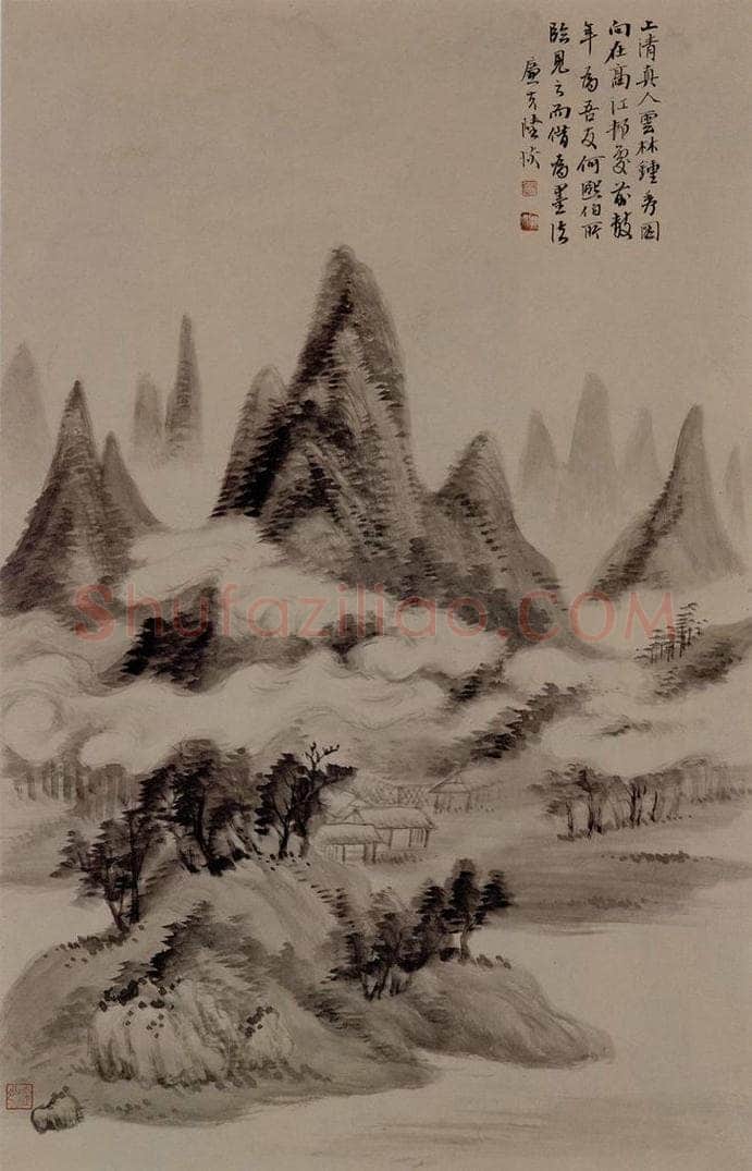 清 陆恢 《临古山水册》 书画作品