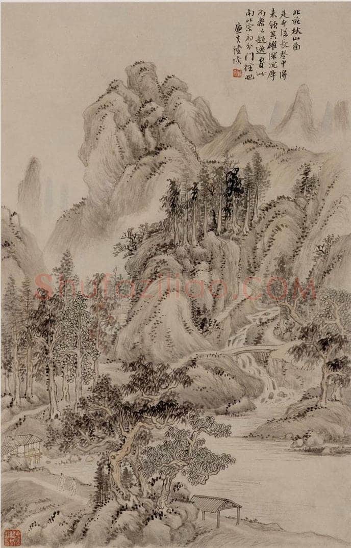 清 陆恢 《临古山水册》 书画作品