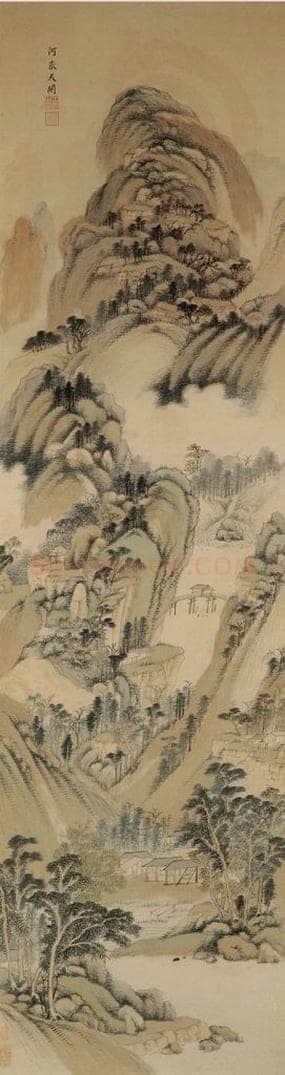 清 王鉴 《仿古山水屏》 书画作品