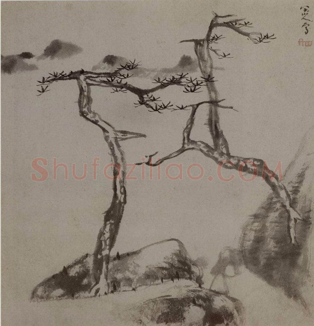 清 朱耷 《山水花果图册》 书画作品