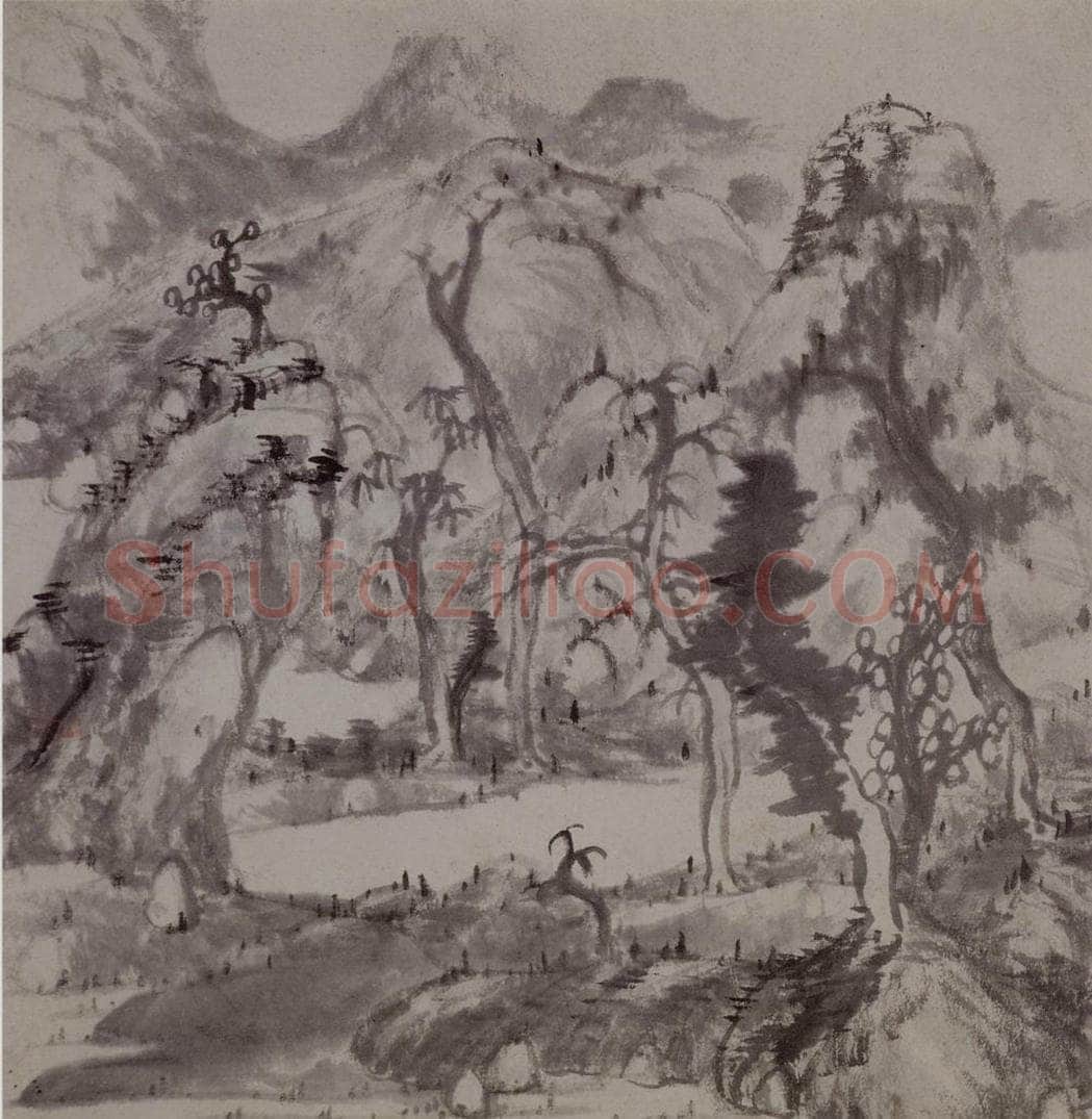 清 朱耷 《山水花果图册》 书画作品